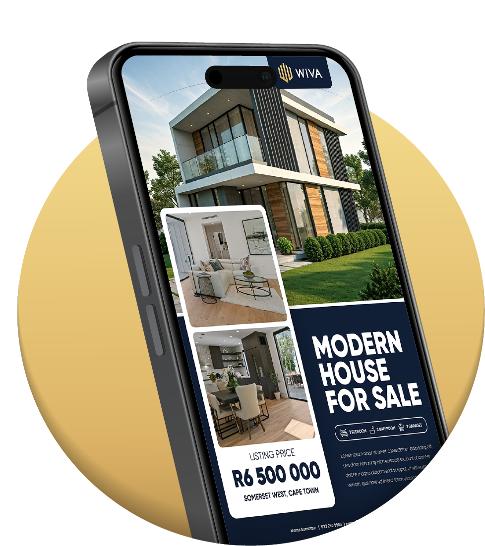 WIVA real estate listing on a phone